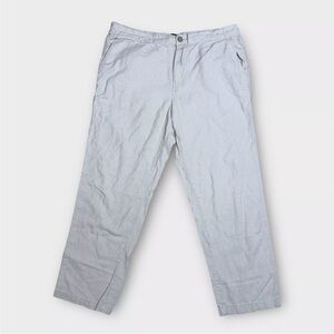 Marc Anthony Luxury Mens 36x30 White Linen Blend Slim Fit Pants Draw String